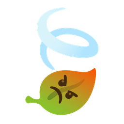 leaf fluttering in wind and enraged face