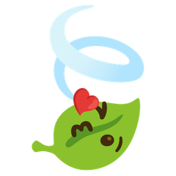 Leaf fluttering in wind and Face blowing a kiss