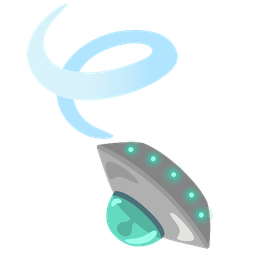 leaf fluttering in wind and flying saucer