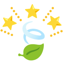 leaf fluttering in wind and glowing star