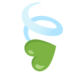 leaf fluttering in wind and green heart