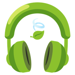 leaf fluttering in wind and headphone