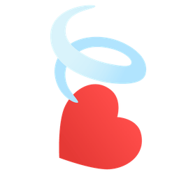 leaf fluttering in wind and heart suit