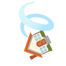 leaf fluttering in wind and house