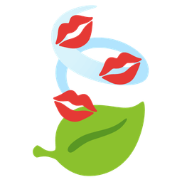 leaf fluttering in wind and kiss mark