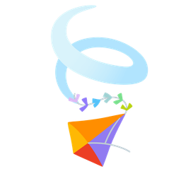 leaf fluttering in wind and kite