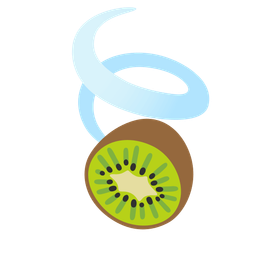 leaf fluttering in wind and kiwi fruit