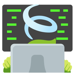 leaf fluttering in wind and laptop