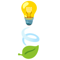 leaf fluttering in wind and light bulb