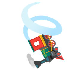 leaf fluttering in wind and locomotive