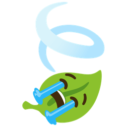 leaf fluttering in wind and loudly crying face