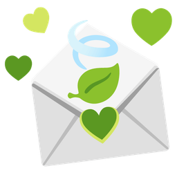 leaf fluttering in wind and love letter