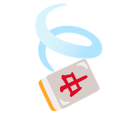 leaf fluttering in wind and mahjong red dragon