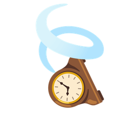 leaf fluttering in wind and mantelpiece clock