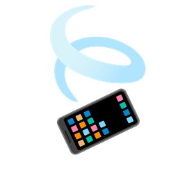 leaf fluttering in wind and mobile phone