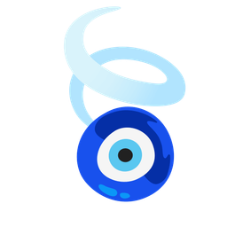 leaf fluttering in wind and nazar amulet