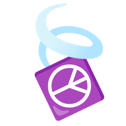 leaf fluttering in wind and peace symbol