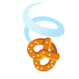 leaf fluttering in wind and pretzel