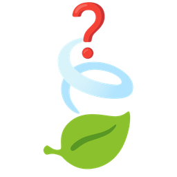 leaf fluttering in wind and red question mark