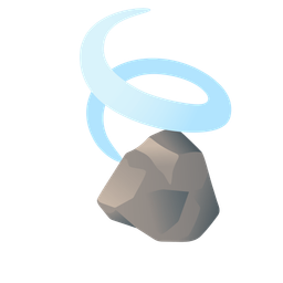 leaf fluttering in wind and rock