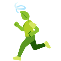 leaf fluttering in wind and running shoe