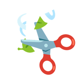 leaf fluttering in wind and scissors