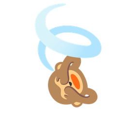 leaf fluttering in wind and see-no-evil monkey