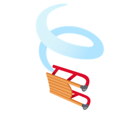 leaf fluttering in wind and sled