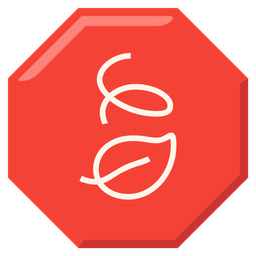 leaf fluttering in wind and stop sign