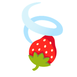 leaf fluttering in wind and strawberry