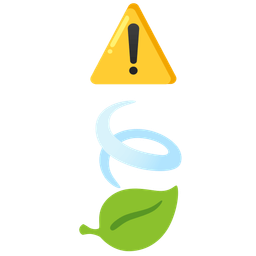 leaf fluttering in wind and warning