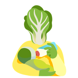 leafy green and baby bottle