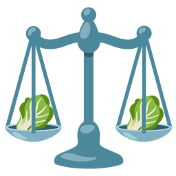 leafy green and balance scale