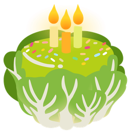 leafy green and birthday cake