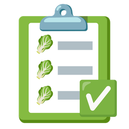 leafy green and check mark button