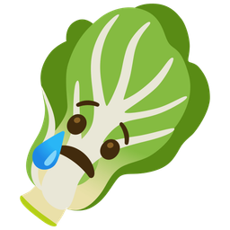 leafy green and crying face