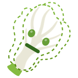 leafy green and dotted line face