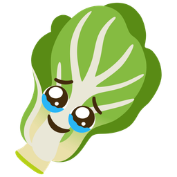 leafy green and face holding back tears