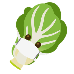 leafy green and face with medical mask