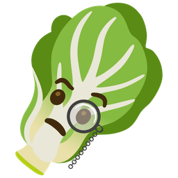 leafy green and face with monocle