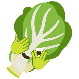 leafy green and face with peeking eye