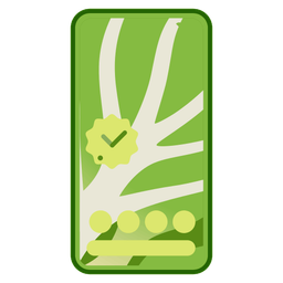 leafy green and mobile phone