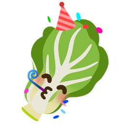 leafy green and partying face