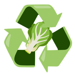 leafy green and recycling symbol