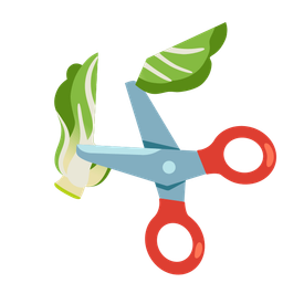 leafy green and scissors