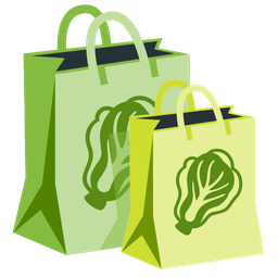 leafy green and shopping bags