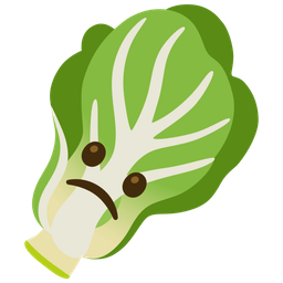 leafy green and slightly frowning face