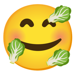 Leafy green and Smiling face with hearts