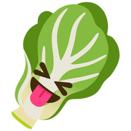Leafy green and Squinting face with tongue