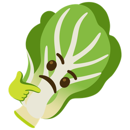 leafy green and thinking face